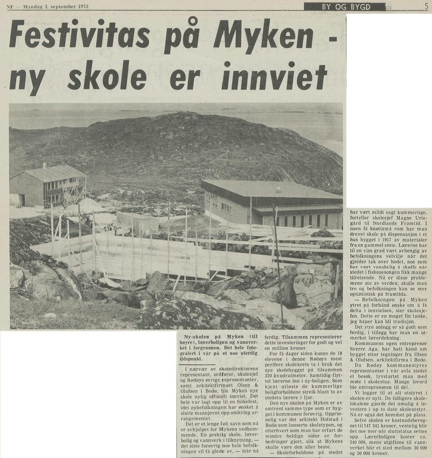 Klipp fra Nordlans Framtid mandag, 3. september 1973.